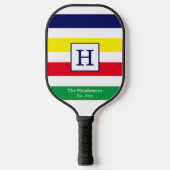 DIY-kleuren 4 Stripe Red Blue Green White Pickleball Paddle (Voorkant)