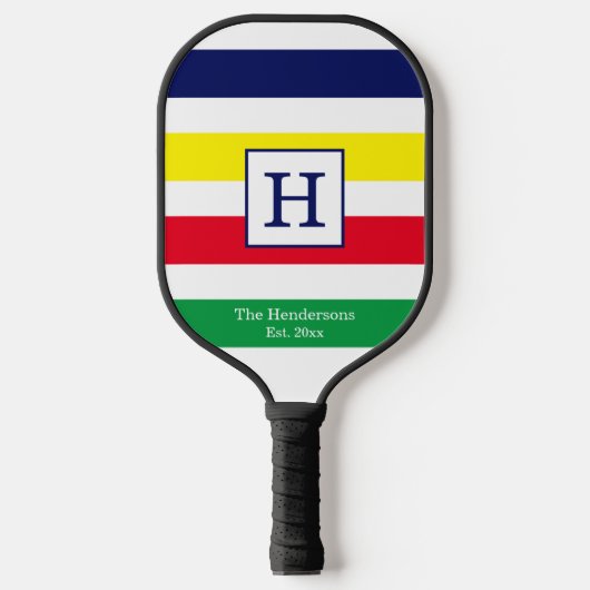 DIY-kleuren 4 Stripe Red Blue Green White Pickleball Paddle (Voorkant)