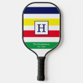 DIY-kleuren 4 Stripe Red Blue Green White Pickleball Paddle (Achterkant)