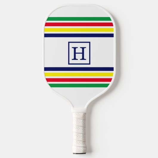 DIY-kleuren 4 Stripe Red Blue Green White Pickleball Paddle (Voorkant)