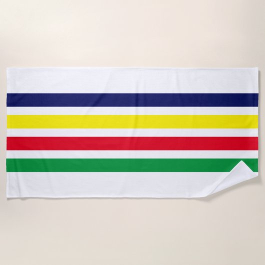 DIY-kleuren 4 Stripe Red Blue Green White Strandlaken (Voorkant)