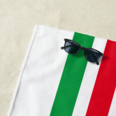 DIY-kleuren 4 Stripe Red Blue Green White Strandlaken (In situ)