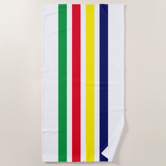 DIY-kleuren 4 Stripe Red Blue Green White Strandlaken (Voorkant)