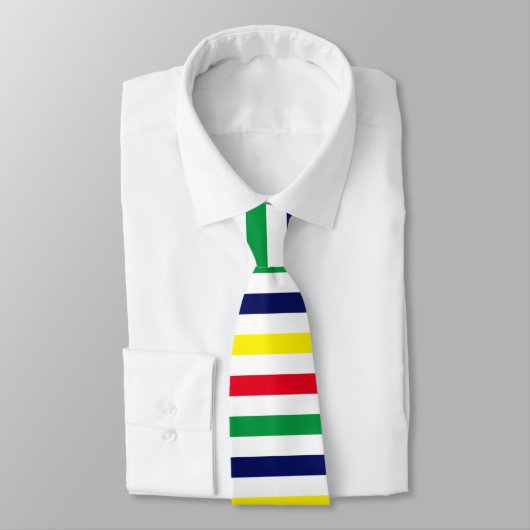 DIY-kleuren 4 Stripe Red Blue Green White Stropdas (Gebonden)