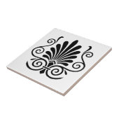 DIY Kleuren Art Deco Arabesque Pluim Zwart op Wit Tegeltje (Zijkant)