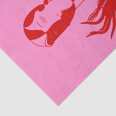 DIY Kleuren  Art Deco Dame Met Parels Rood Tissuepapier (Detail)