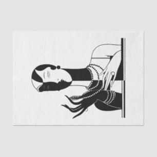 DIY Kleuren  Art Deco Dame Met Parels Tissuepapier