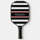 DIY-kleuren Blac Stripes Black Red Ribbon WhBG S Pickleball Paddle (Voorkant)