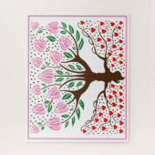 DIY Kleuren Bloeiende Boom met Hartwortels Legpuzzel (Verticaal)