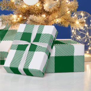 DIY-kleuren Buffalo Pset Tartan LG SV Groen Wit Cadeaupapier
