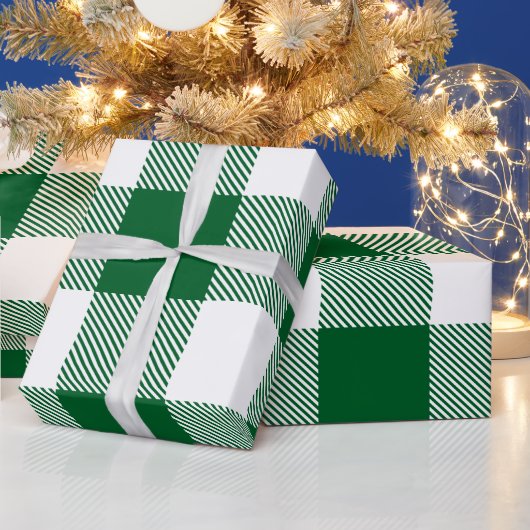 DIY-kleuren Buffalo Pset Tartan LG SV Groen Wit Cadeaupapier (Feestdagen)