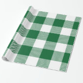 DIY-kleuren Buffalo Pset Tartan LG SV Groen Wit Cadeaupapier (Uitgerold)