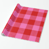 DIY-kleuren Buffalo Pset Tartan LG SV Rood Pink Cadeaupapier (Uitgerold)