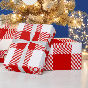 DIY-kleuren Buffalo Pset Tartan LG SV Rood Wit Cadeaupapier