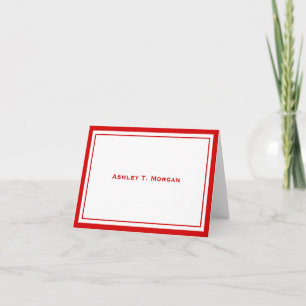 DIY Kleuren Eenvoud Rood Wit Lijst Gepersonaliseer Notitiekaartje