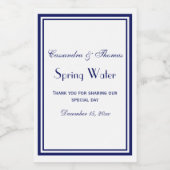 DIY Kleuren Elegant Blauw Ingelijst Waterflesetike Wijn Etiket (Enkel label)