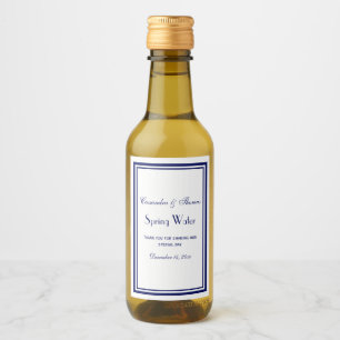 DIY Kleuren Elegant Blauw Ingelijst Waterflesetike Wijn Etiket