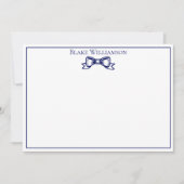 DIY Kleuren Elegant Boog Lint #6 Ingelijste Blauw Notitiekaartje (Voorkant)