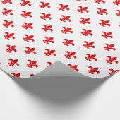 DIY Kleuren Fleur de Lis Lys Groot SV Wit Rood Cadeaupapier (Hoek)