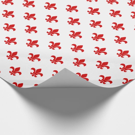DIY Kleuren Fleur de Lis Lys Groot SV Wit Rood Cadeaupapier (Hoek)