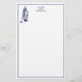 DIY Kleuren Golftas Golfclubs Blauw Briefpapier (Voorkant)