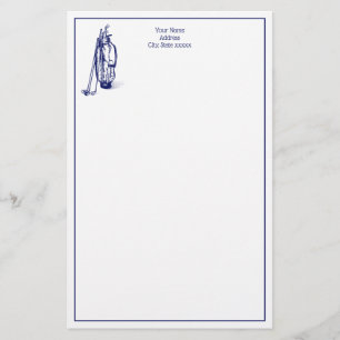 DIY Kleuren Golftas Golfclubs Blauw Briefpapier