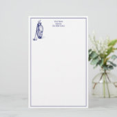 DIY Kleuren Golftas Golfclubs Blauw Briefpapier (Staand voorkant)