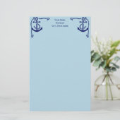DIY Kleuren Hoekanker met Rope Navy Lichtblauw Briefpapier (Staand voorkant)