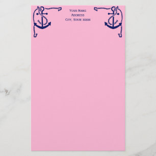 DIY Kleuren Hoekanker met Rope Navy Pink Briefpapier