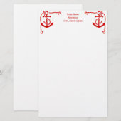 DIY Kleuren Hoekanker met Rope Rood Wit Briefpapier (Voorkant / Achterkant)