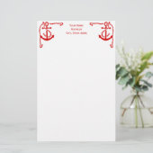 DIY Kleuren Hoekanker met Rope Rood Wit Briefpapier (Staand voorkant)