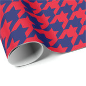 DIY Kleuren Houndstooth Plaid SV Navy Rood Cadeaupapier (Rol Hoek)