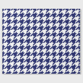 DIY Kleuren Houndstooth Plaid SV Navy Wit Wrappi Cadeaupapier (Vlak)