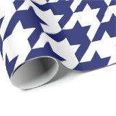 DIY Kleuren Houndstooth Plaid SV Navy Wit Wrappi Cadeaupapier (Rol Hoek)