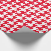 DIY Kleuren Houndstooth Plaid SV Wit Rood Cadeaupapier (Hoek)