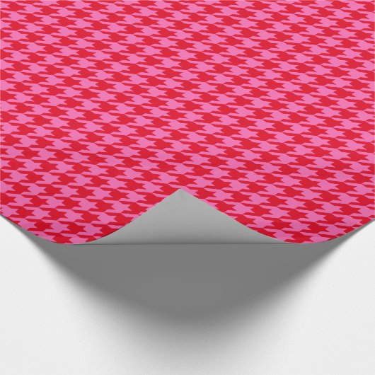 DIY-kleuren Houndstooth Pset SV Red Hot Pink Cadeaupapier (Hoek)