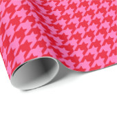 DIY-kleuren Houndstooth Pset SV Red Hot Pink Cadeaupapier (Rol Hoek)