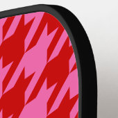 DIY-kleuren Houndstooth SV Red Hot Pink Pickleball Paddle (Links Detail)