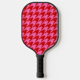 DIY-kleuren Houndstooth SV Red Hot Pink Pickleball Paddle