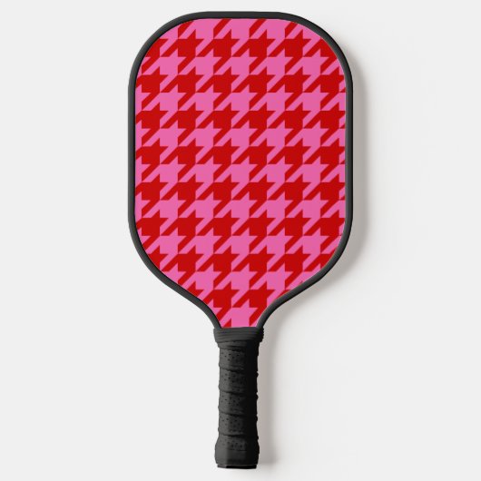 DIY-kleuren Houndstooth SV Red Hot Pink Pickleball Paddle (Achterkant)