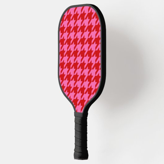 DIY-kleuren Houndstooth SV Red Hot Pink Pickleball Paddle (Links)