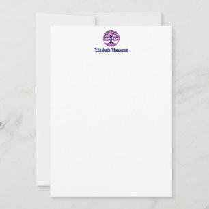 DIY Kleuren Ingelijste Curly Tree of Life Blauw Ho Bedankkaart