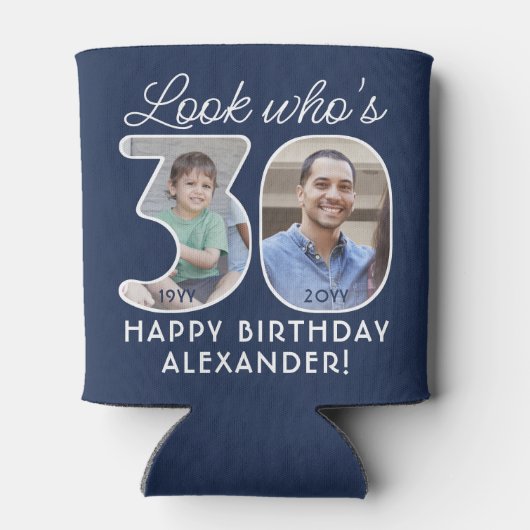 DIY Kleuren · Kijk Wie is 30 Verjaardagsfeest 2 Fo Blikjeskoeler (Achterkant)