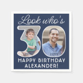 DIY Kleuren · Kijk Wie is 30 Verjaardagsfeest 2 Fo Servet (Voorkant)