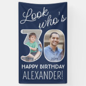 DIY Kleuren · Kijk Wie is 30 Verjaardagsfeest 2 Fo Spandoek (Verticaal)