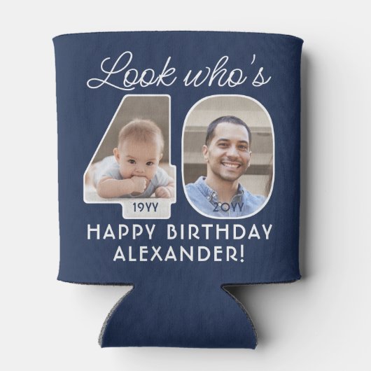 DIY Kleuren · Kijk Wie is 40 Verjaardagsfeest 2 Fo Blikjeskoeler (Achterkant)