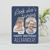 DIY Kleuren · Kijk Wie is 40 Verjaardagsfeest 2 Fo Kaart (Staand voorkant)