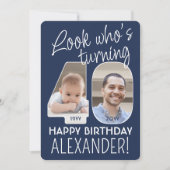 DIY Kleuren · Kijk Wie is 40 Verjaardagsfeest 2 Fo Kaart (Voorkant)