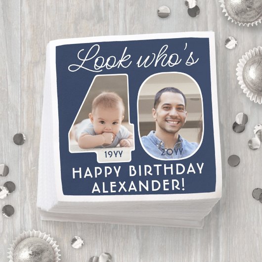 DIY Kleuren · Kijk Wie is 40 Verjaardagsfeest 2 Fo Servet