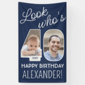 DIY Kleuren · Kijk Wie is 40 Verjaardagsfeest 2 Fo Spandoek (Verticaal)